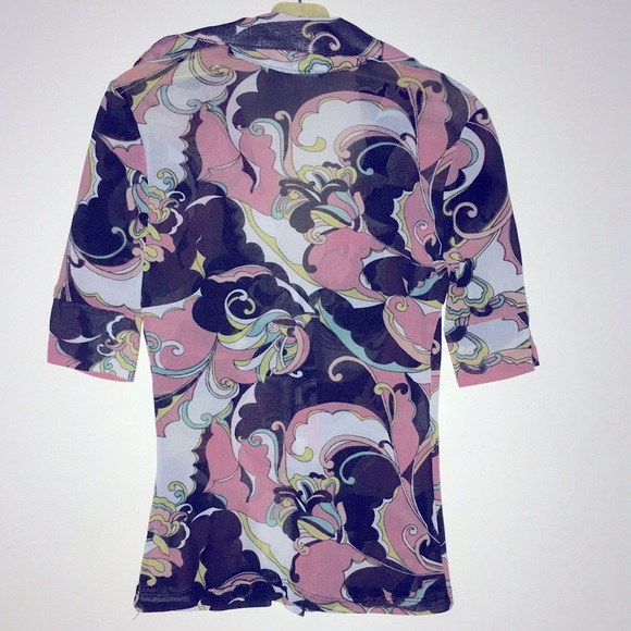 RETRO circa 1994 NWOT 579 flower print petite shirt/blouse-XS - Picture 5 of 14